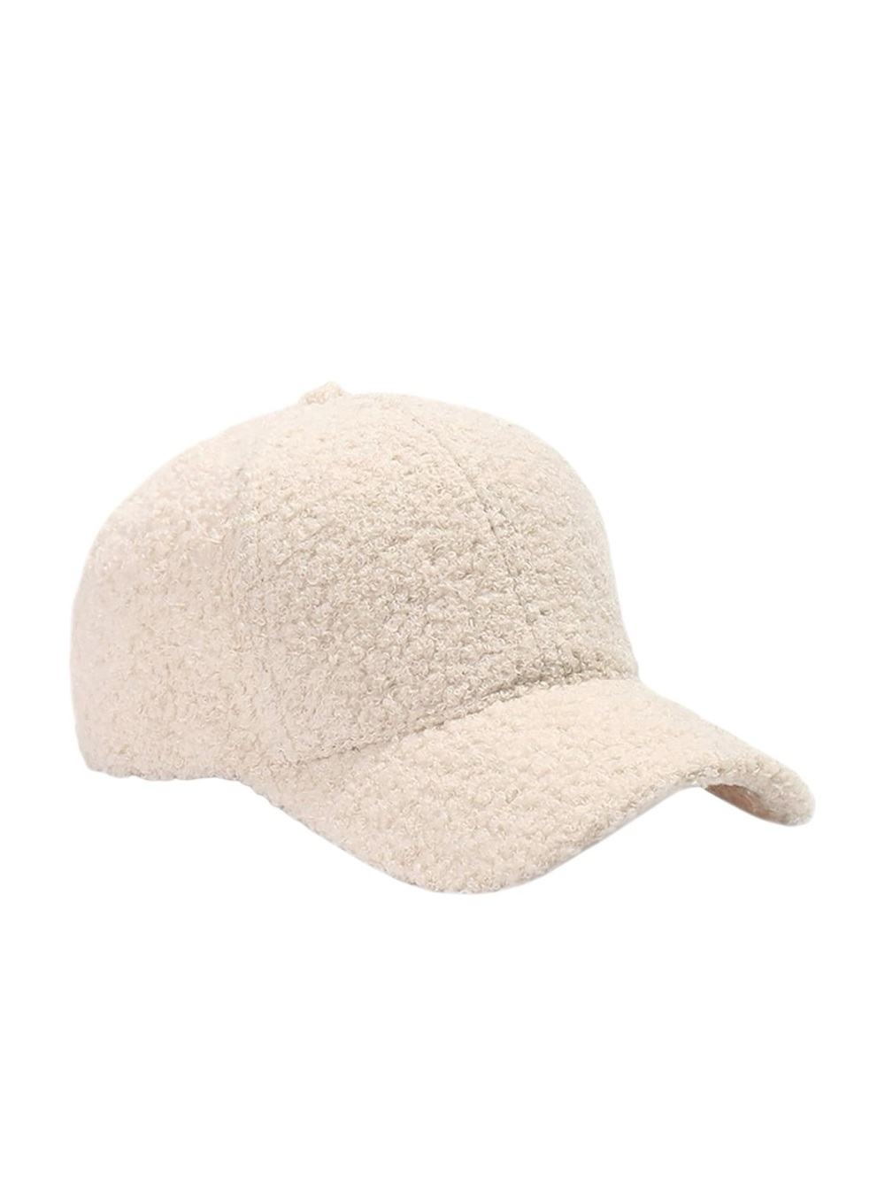 NWOT Women’s Cream Colored fuzzy sherpa / boucle baseball cap (one size)